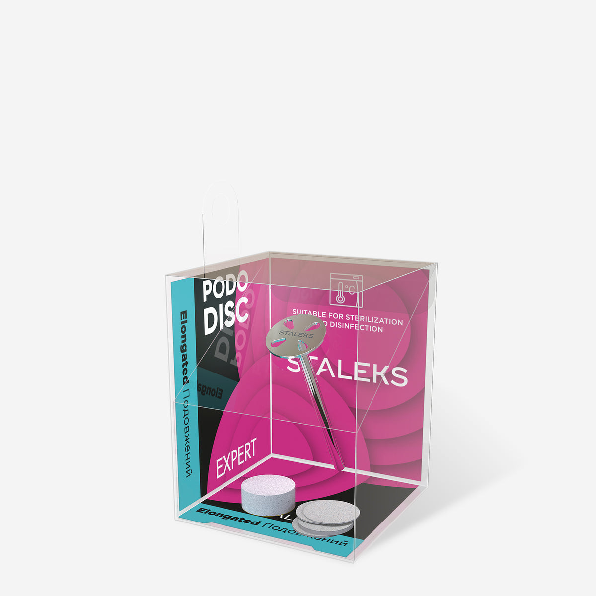 STALEKS EXPERT PODODISC XS Verlängerte Pedikürescheibe mit Wechselfeilen, 180 Grit 10 mm (5 Stück)