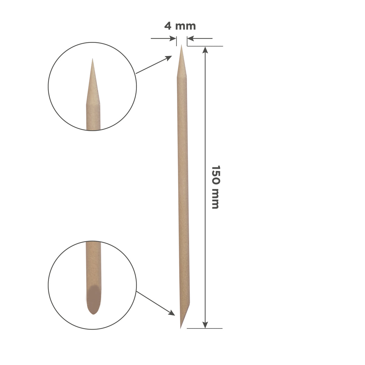 STALEKS EXPERT Orange stick wooden, 150 mm (10 pcs)