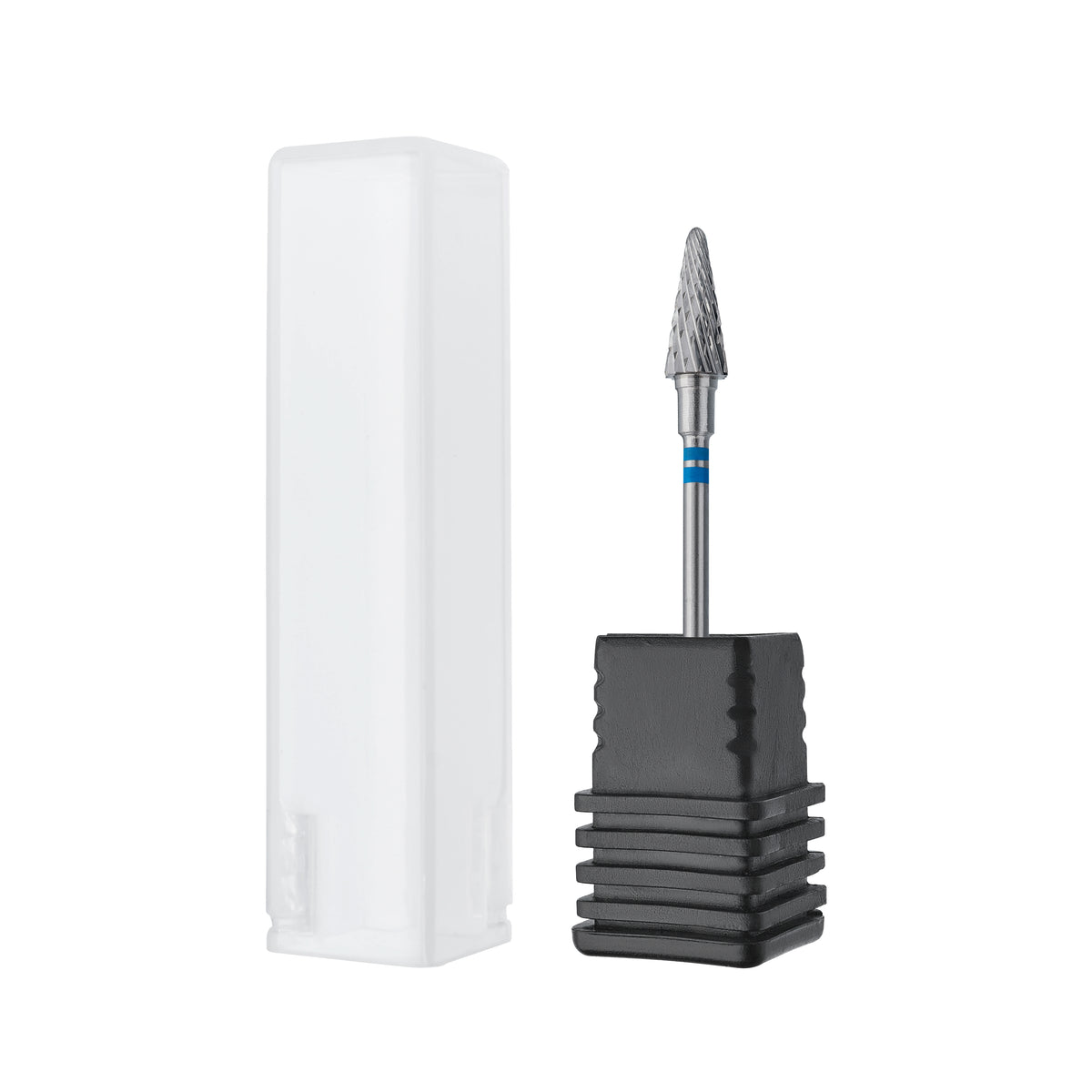 STALEKS EXPERT Carbide nail drill bit for left-handed users cone blue, head diameter 6 mm, working part 14 mm