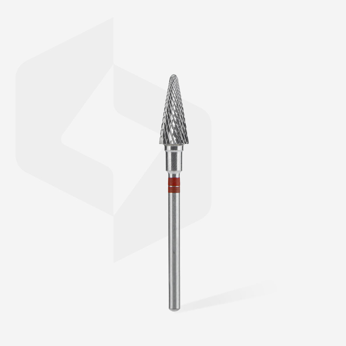 STALEKS EXPERT Carbide nail drill bit for left-handed users cone red, head diameter 6 mm, working part 14 mm