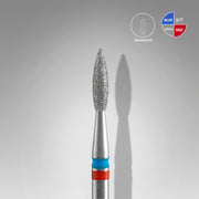STALEKS EXPERT Fraise diamantée DUO « Flamme » rouge-bleue, diamètre 2,1 mm, partie active 8 mm