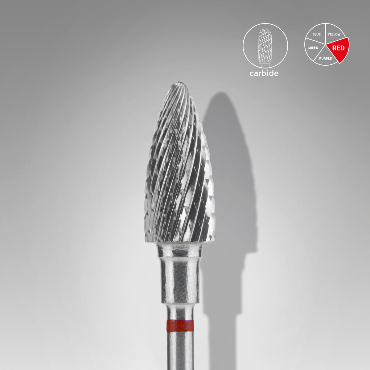 STALEKS EXPERT Punta in carburo "Pigna" rossa, diametro 6 mm, parte lavorativa 14 mm