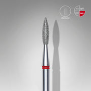 STALEKS EXPERT Diamond nail drill bit pointed flame red, head diameter 2,1 mm, working part 8 mm