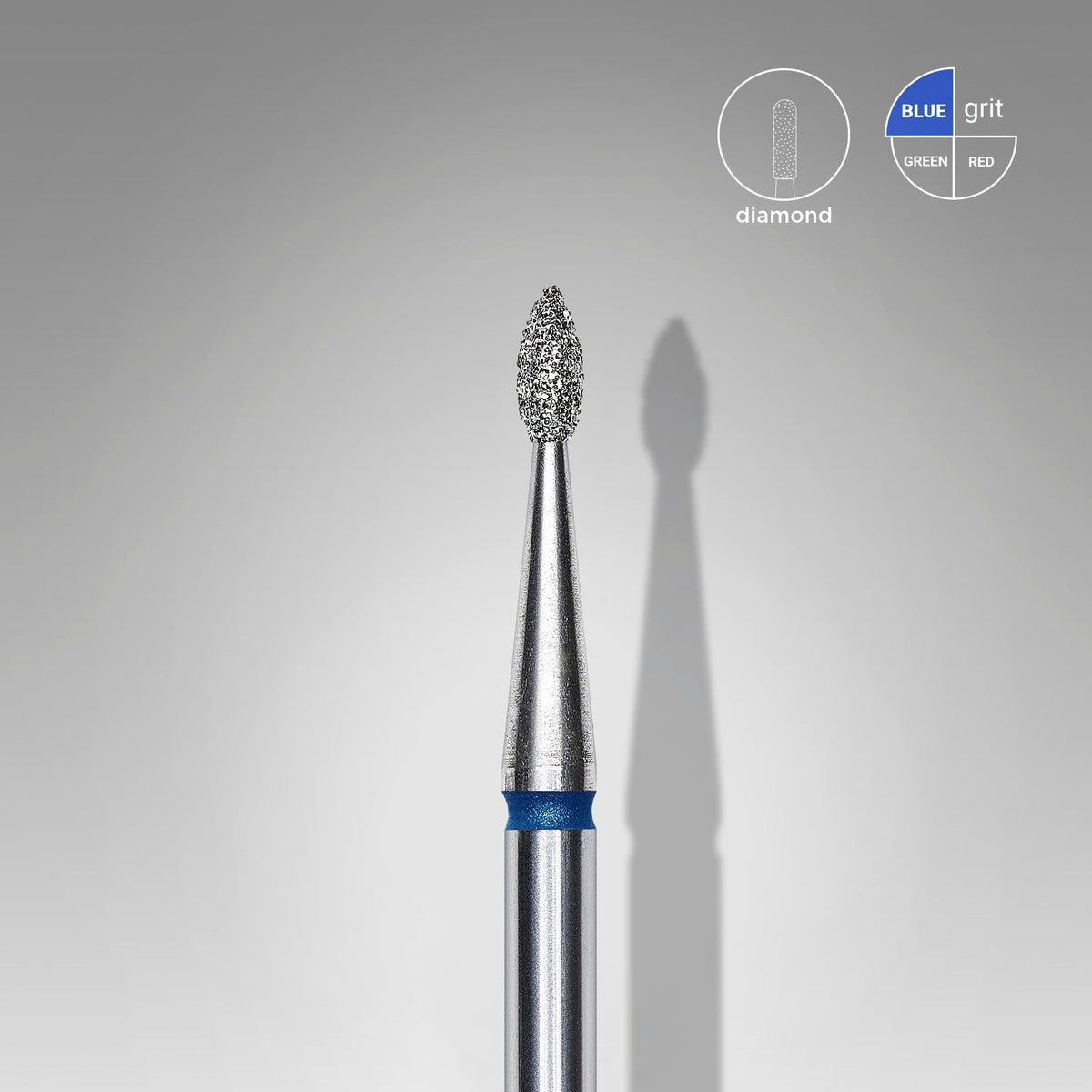 STALEKS EXPERT Fraise diamantée « Goutte » bleue, diamètre 1,6 mm, partie active 4 mm