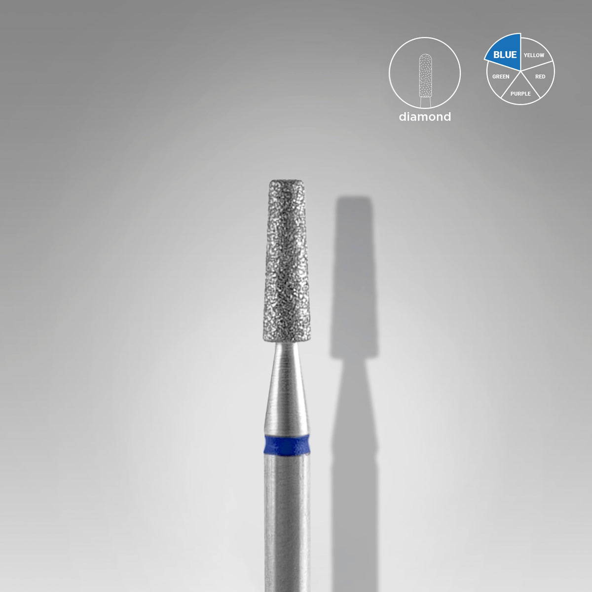 STALEKS EXPERT Deimantinė freza „nupjautas kūgis“ mėlyna, skersmuo 2,5 mm, darbinė dalis 8 mm