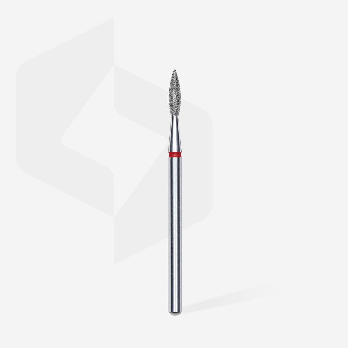 STALEKS EXPERT Diamond nail drill bit pointed flame red, head diameter 2,1 mm, working part 8 mm