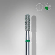 STALEKS EXPERT Diamond nail drill bit rounded cylinder green, head diameter 2,3 mm, working part 8 mm