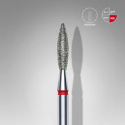 STALEKS EXPERT Frez diamentowy „Płomień” czerwony, średnica 2,3 mm, część robocza 10 mm