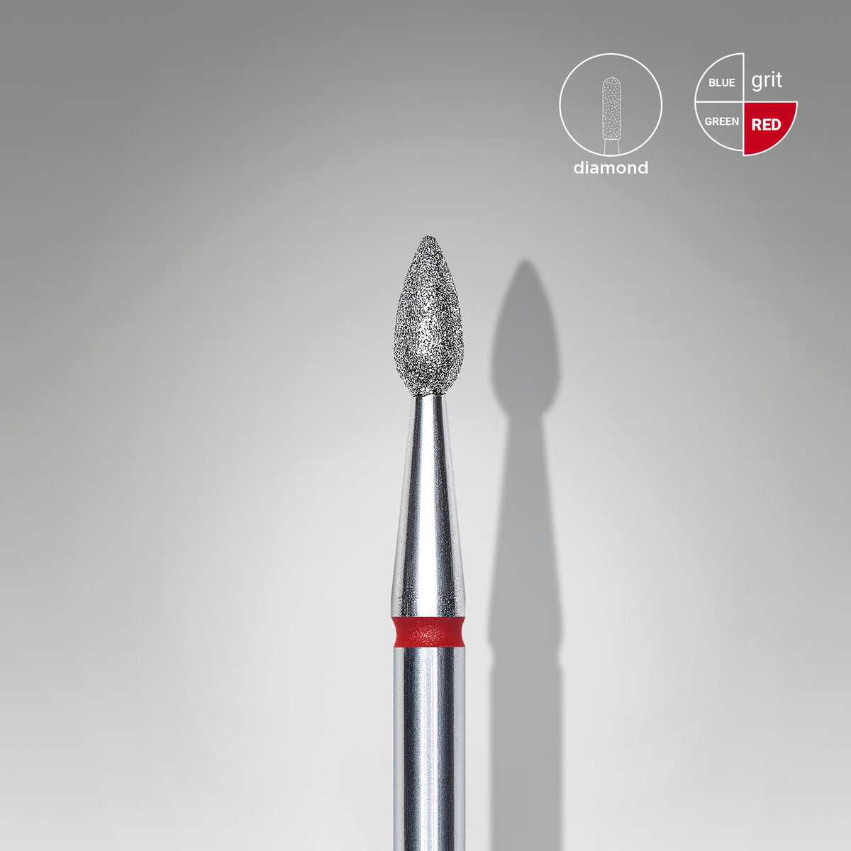 STALEKS EXPERT Fraise diamantée « Goutte » rouge, diamètre 2,3 mm, partie active 5 mm