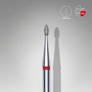 STALEKS EXPERT Fresa diamantata Gemma arrotondata rossa, diametro 1,6 mm, parte lavorativa 3,4 mm
