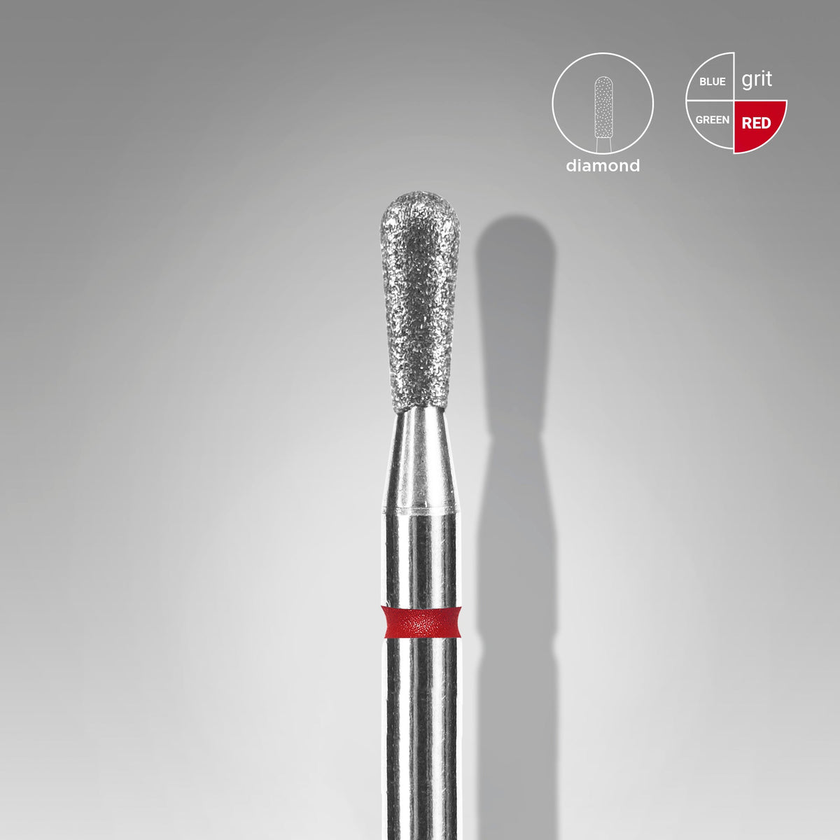 STALEKS EXPERT Elmas frez, kibrit şekli, kırmızı, çap 2,3 mm, çalışma kısmı 5 mm