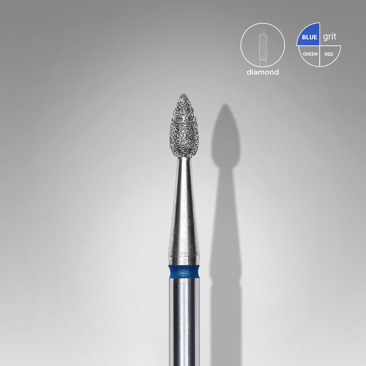 STALEKS EXPERT Fraise diamantée « Goutte » bleue, diamètre 2,3 mm, partie active 5 mm