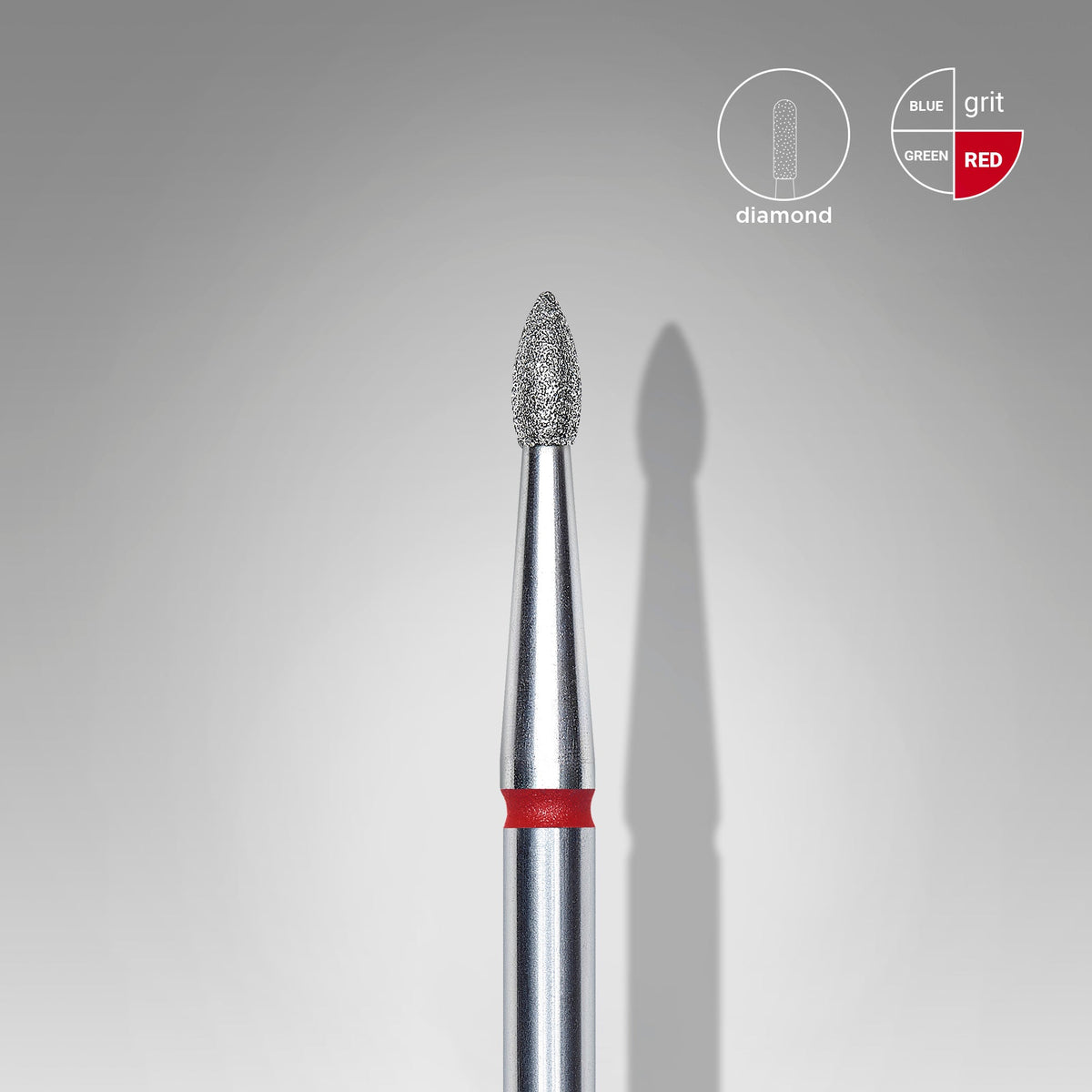 STALEKS EXPERT Fresa diamantata Gemma acuta rossa, diametro 1,8 mm, parte lavorativa 4 mm