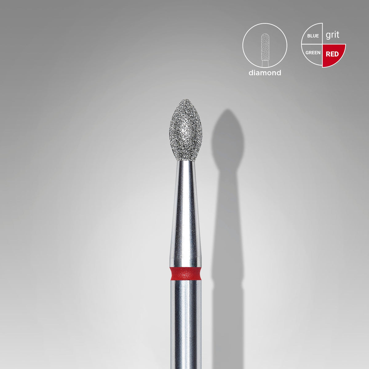 STALEKS EXPERT Fresa diamantata Gemma acuta rossa, diametro 2,5 mm, parte lavorativa 4,5 mm