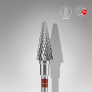STALEKS EXPERT Fresa in metallo duro per mancini «Cono» rossa, diametro 6 mm, parte lavorativa 14 mm