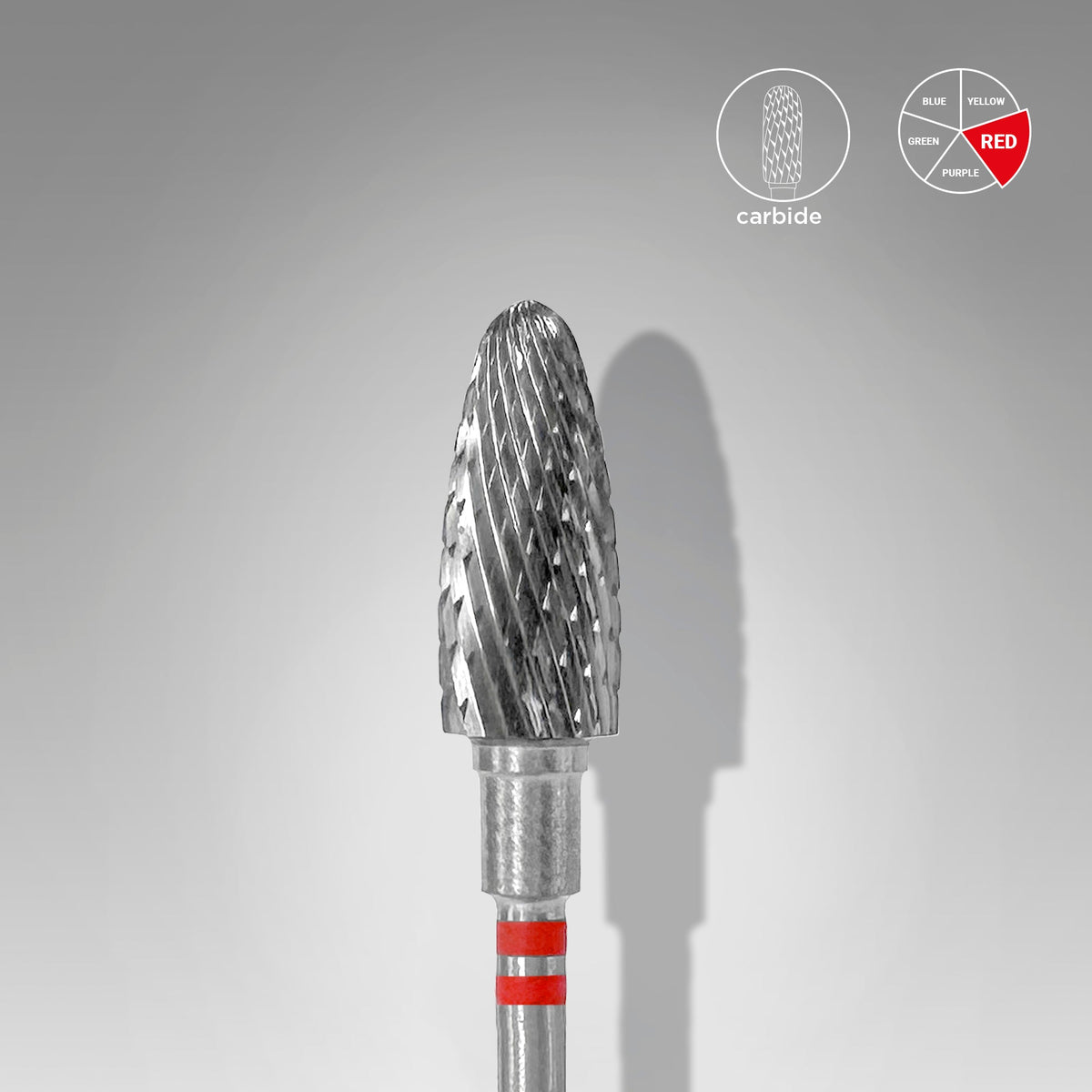STALEKS EXPERT Kietā metāla kreilisko cilvēku frēze «kukurūza» sarkana, diametrs 6 mm, darba daļa 14 mm