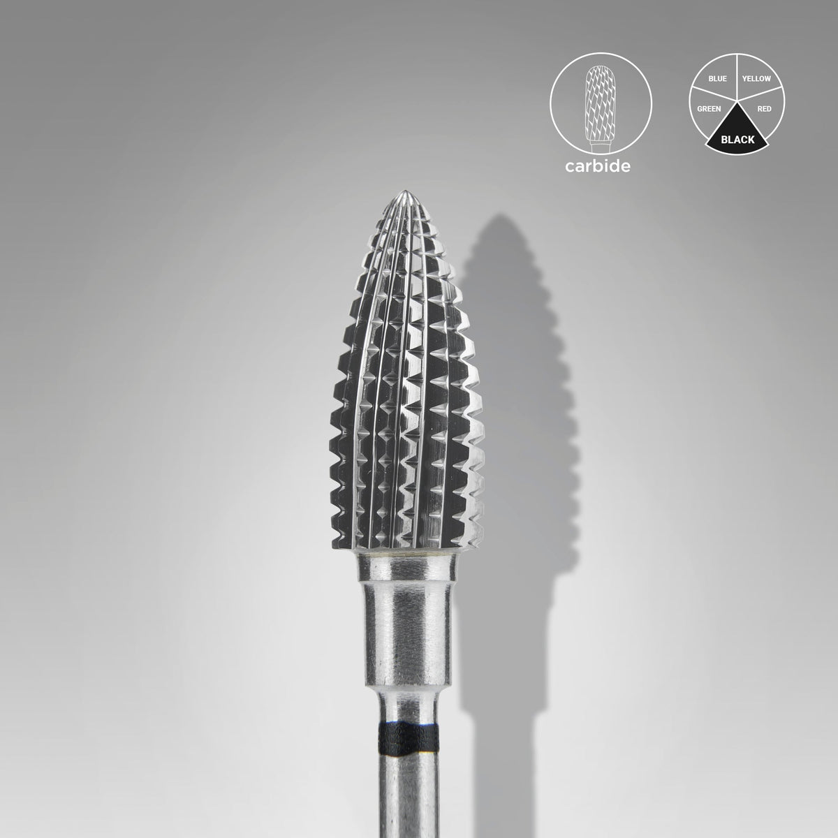 STALEKS EXPERT Sert alaşım kozalak frez, siyah hard, çap 6 mm, çalışma kısmı 14 mm