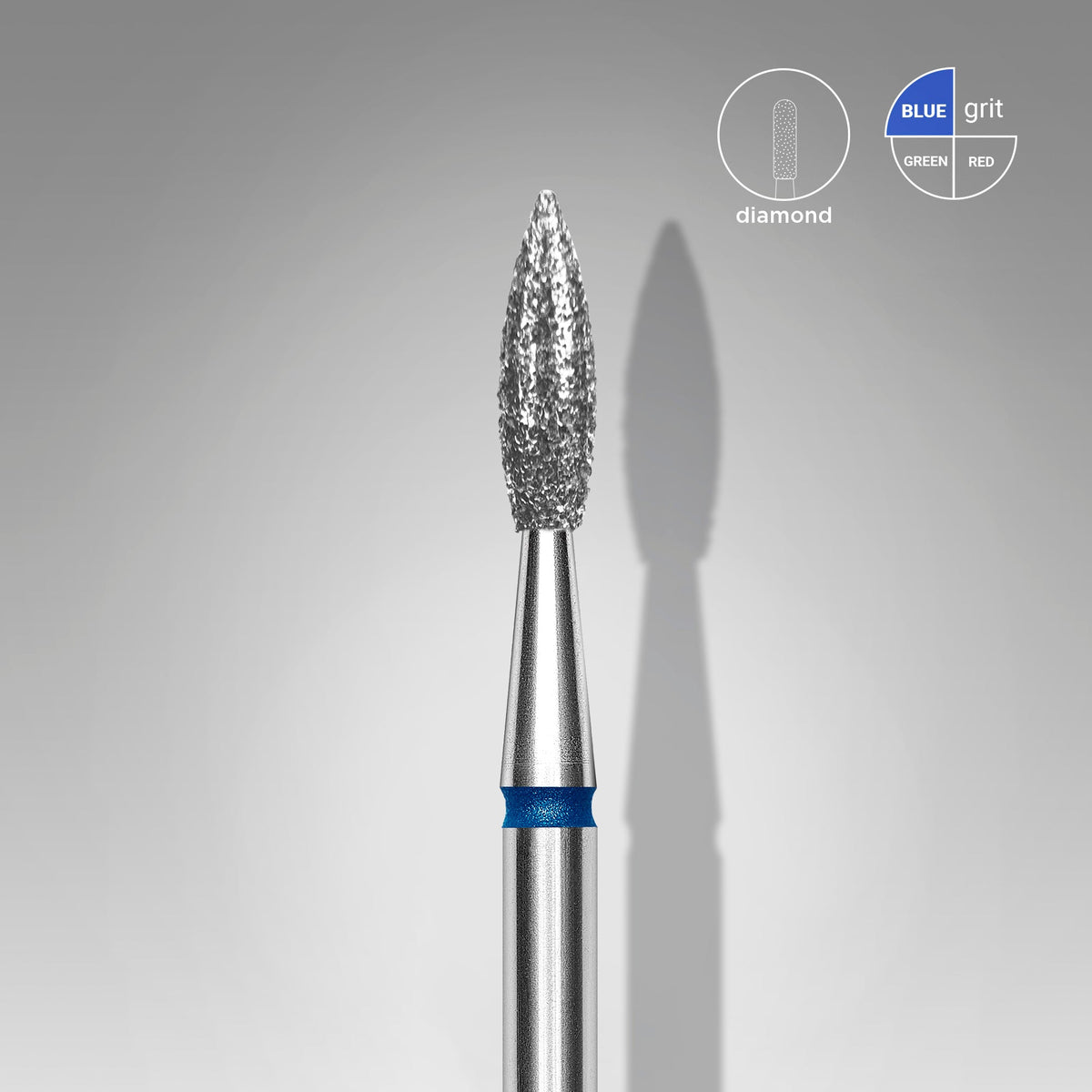 STALEKS EXPERT Fresa diamantata Fiamma acuta blu, diametro 2,3 mm, parte lavorativa 8 mm
