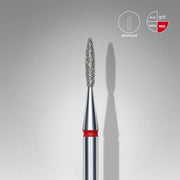 STALEKS EXPERT Diamantfräser "Flamme" rot, Durchmesser 1,6 mm, Arbeitsteil 8 mm
