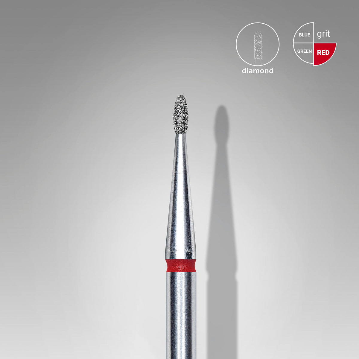 STALEKS EXPERT Fraise diamantée « Bourgeon arrondi » rouge, diamètre 1,2 mm, partie active 3 mm