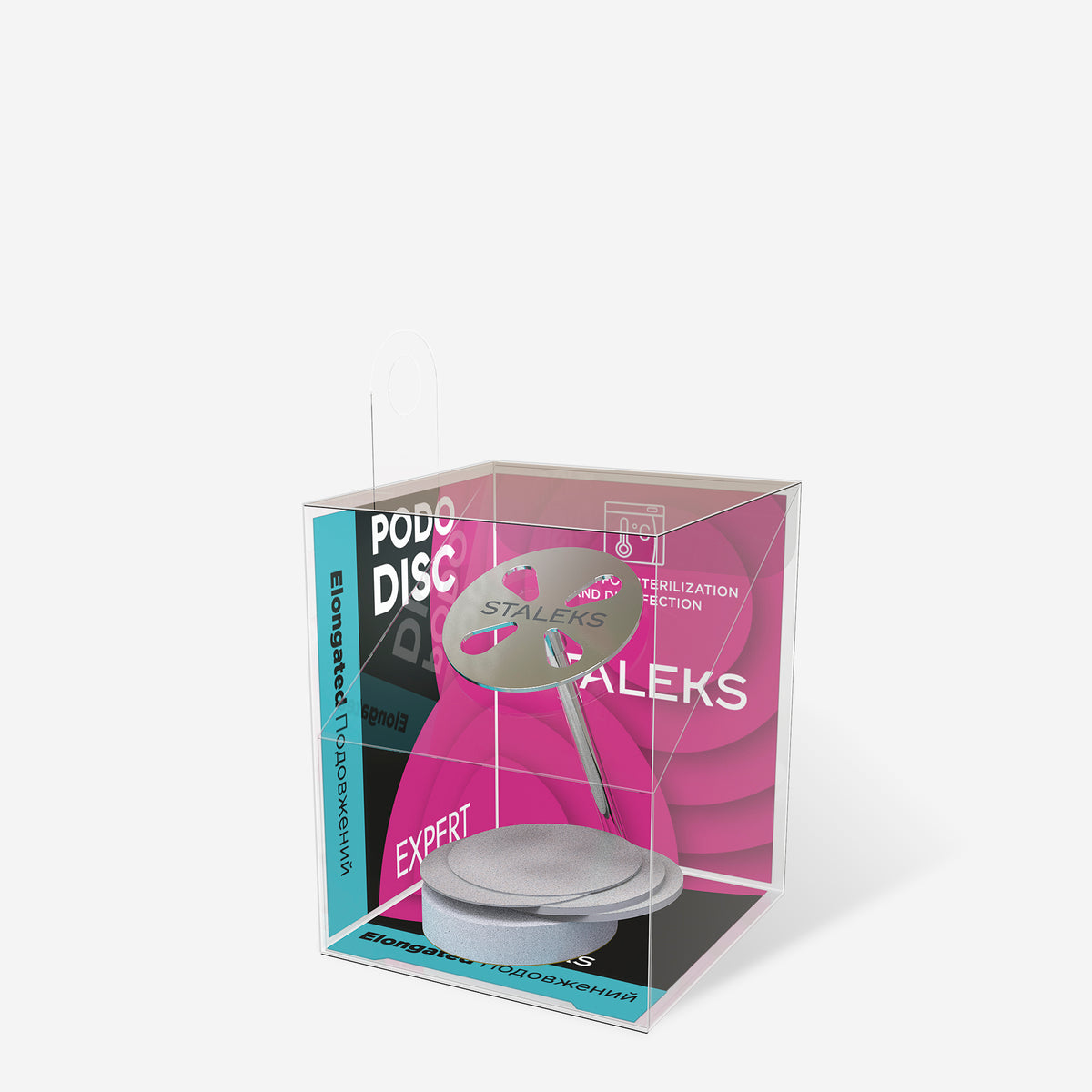 STALEKS EXPERT PODODISC M Verlängerte Pedikürescheibe mit Wechselfeilen, Körnung 180, 20 mm (5 Stück)