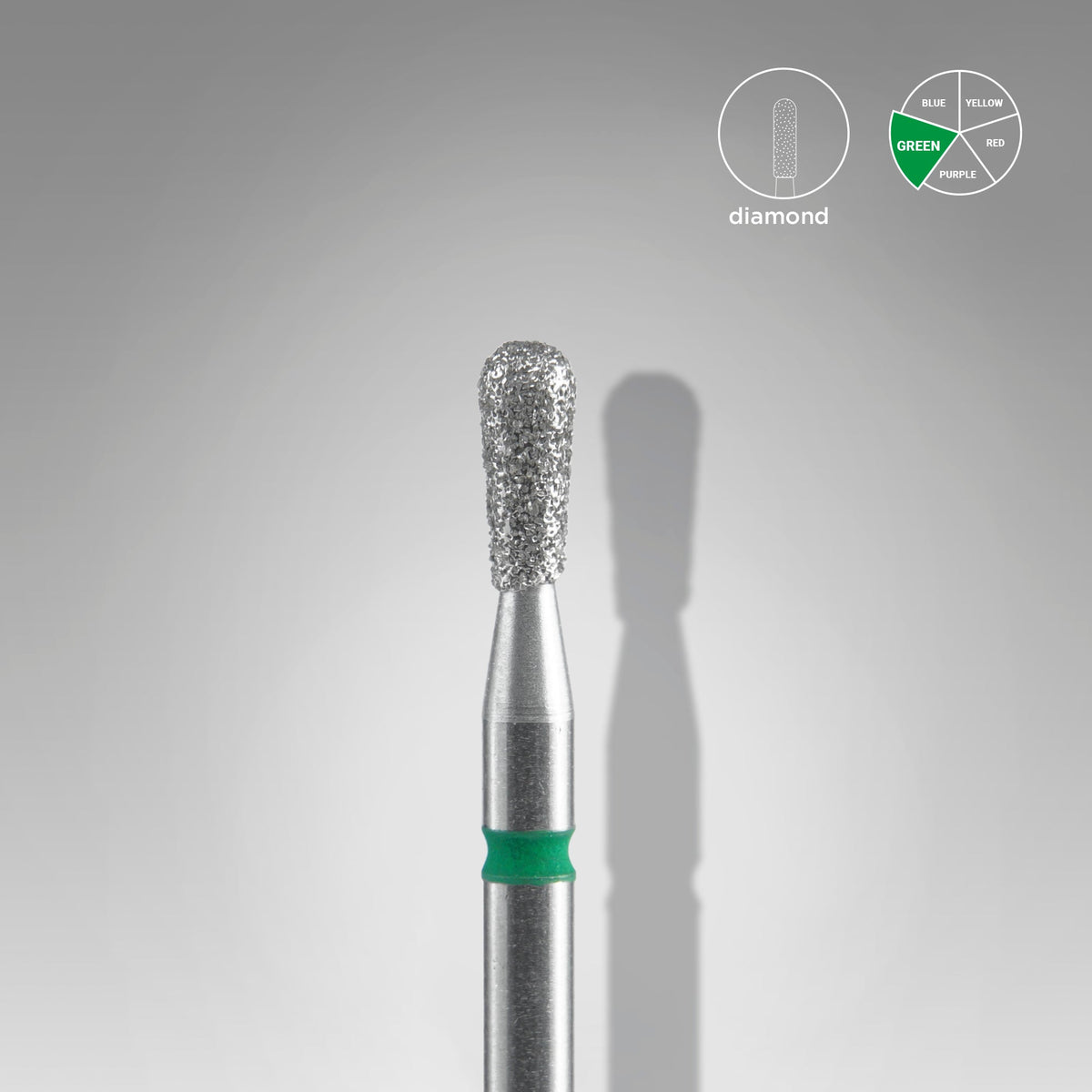 STALEKS EXPERT Fresa diamantata "Fiammifero" verde, diametro 2,3 mm, parte lavorativa 5 mm