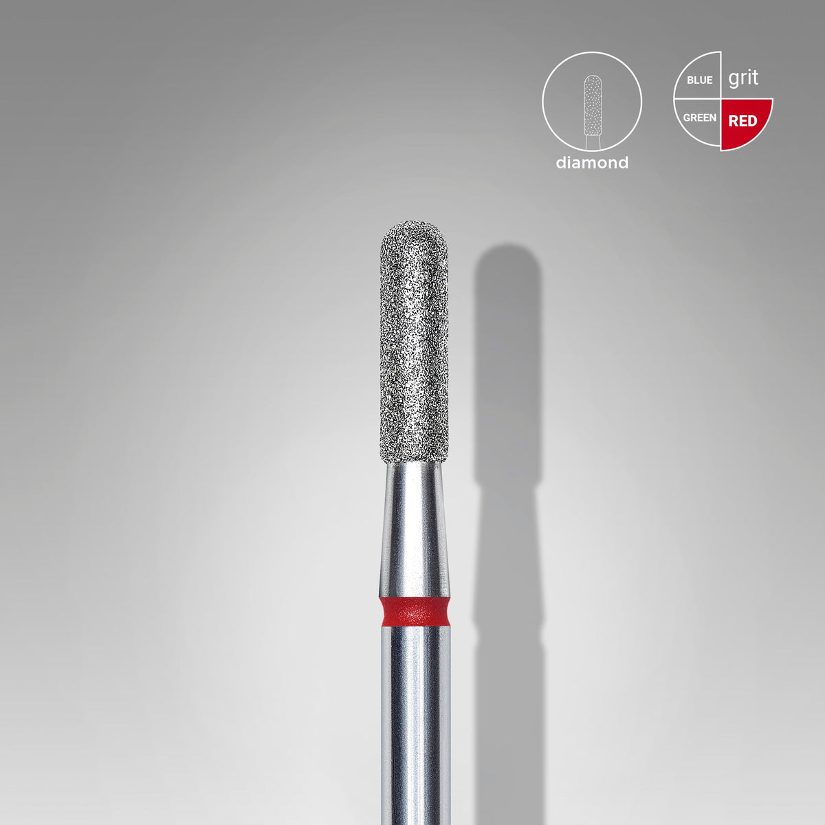 STALEKS EXPERT Fresa diamantata Cilindro arrotondato rossa, diametro 2,3 mm, parte lavorativa 8 mm