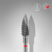 STALEKS EXPERT Hartmetall-Fräser „Flamme“ rot, Durchmesser 5 mm, Arbeitsteil 13,5 mm