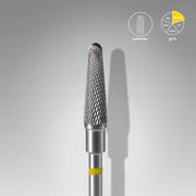 STALEKS EXPERT Fresa de metal duro «cono truncado» amarilla, diámetro 4 mm, parte de trabajo 13 mm