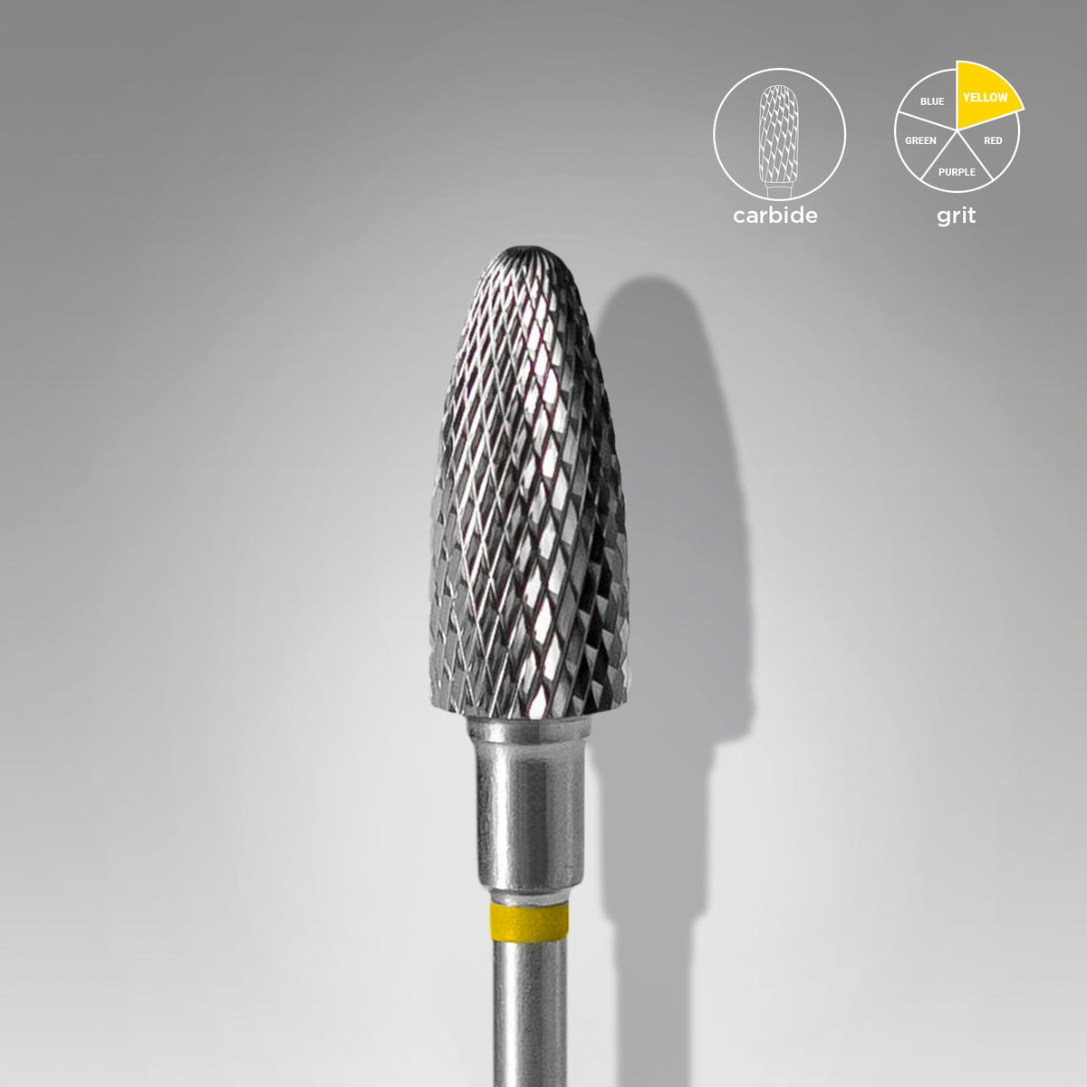 STALEKS EXPERT Fresa in metallo duro a grani di mais gialla, diametro 6 mm, parte lavorativa 14 mm
