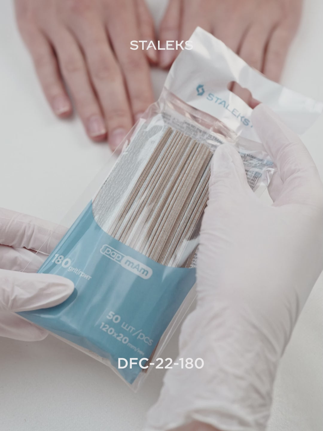 Load Video: STALEKS SMART 22 papmAm Nail files for straight base, 180 grit (50 pcs)