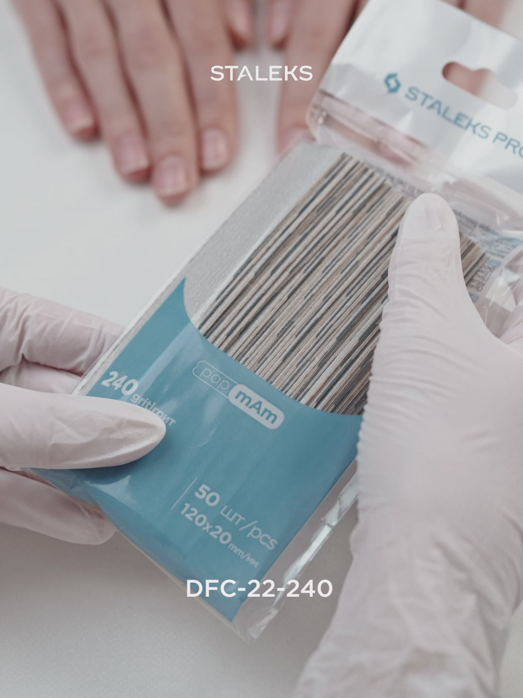 Load Video: STALEKS SMART 22 papmAm Nail files for straight base, 240 grit (50 pcs)