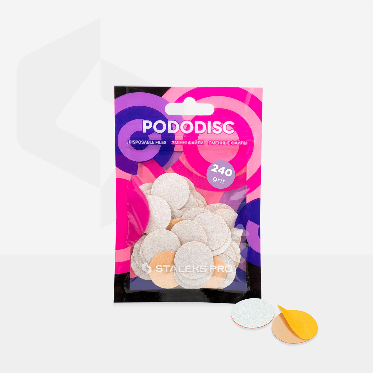 STALEKS EXPERT 20 PODODISC M Lime adesive per disco pedicure, grana 240, 20 mm (50 pz)
