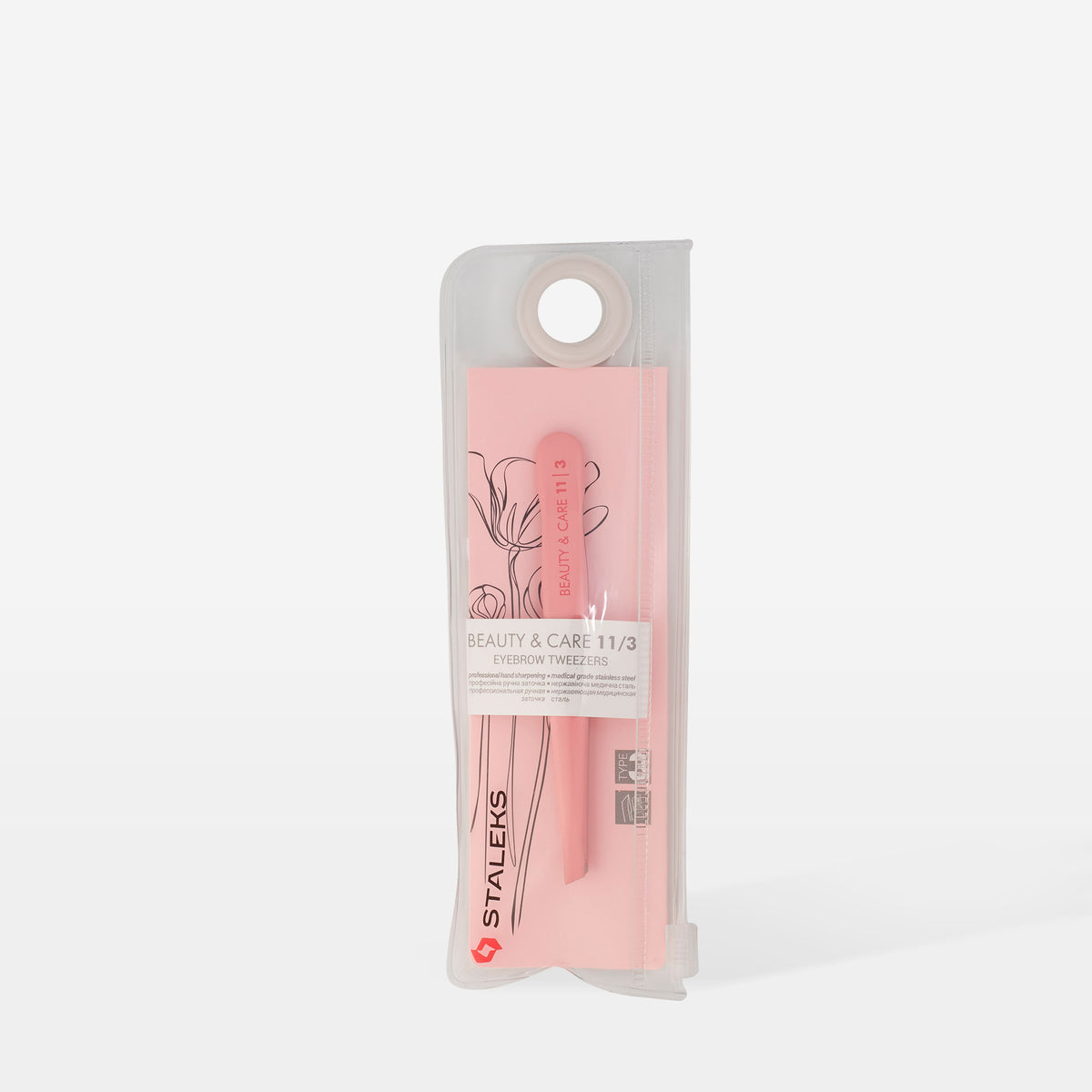 STALEKS BEAUTY & CARE 11 TYPE 3 Pinzetta per le sopracciglia larga a taglio obliquo