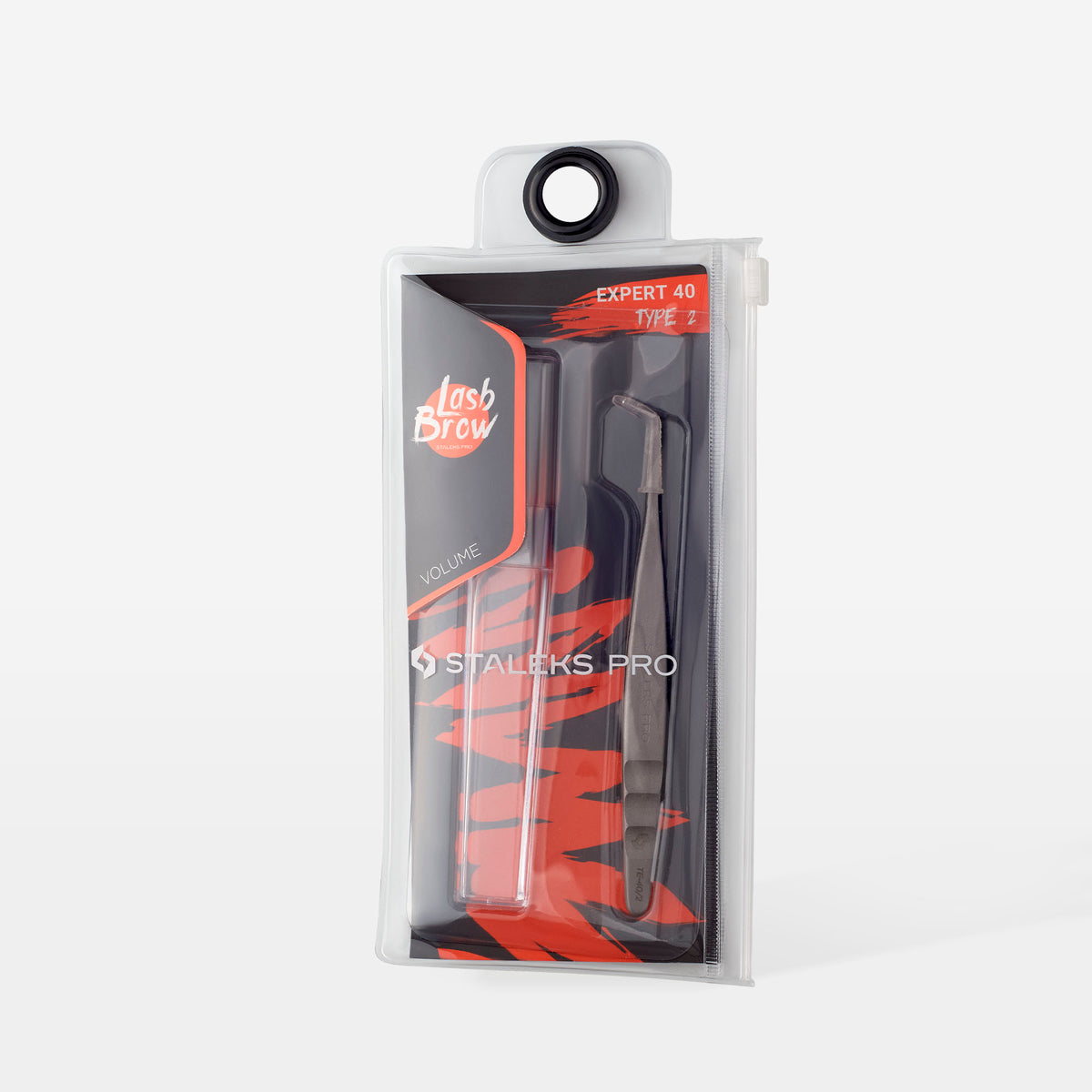 STALEKS EXPERT 40 TYPE 2 Professionelle Pinzette für Wimpernverlängerung, L-förmig, 70°