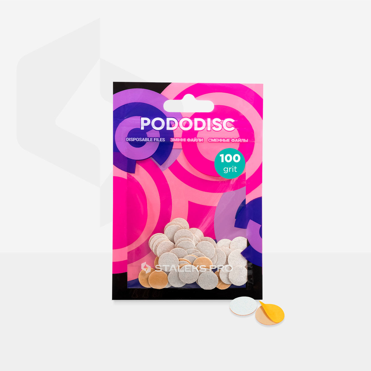STALEKS EXPERT 10 PODODISC XS Клейові файли для педикюрного диска, 100 грит 10 мм (50 шт)