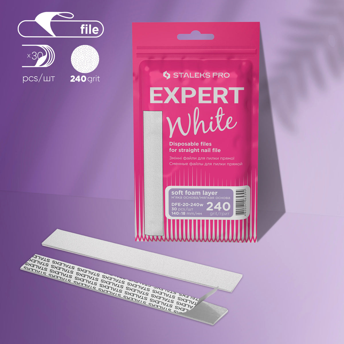 STALEKS EXPERT 20 Lime adesive per lima dritta su base morbida, grana 240 (30 pz)