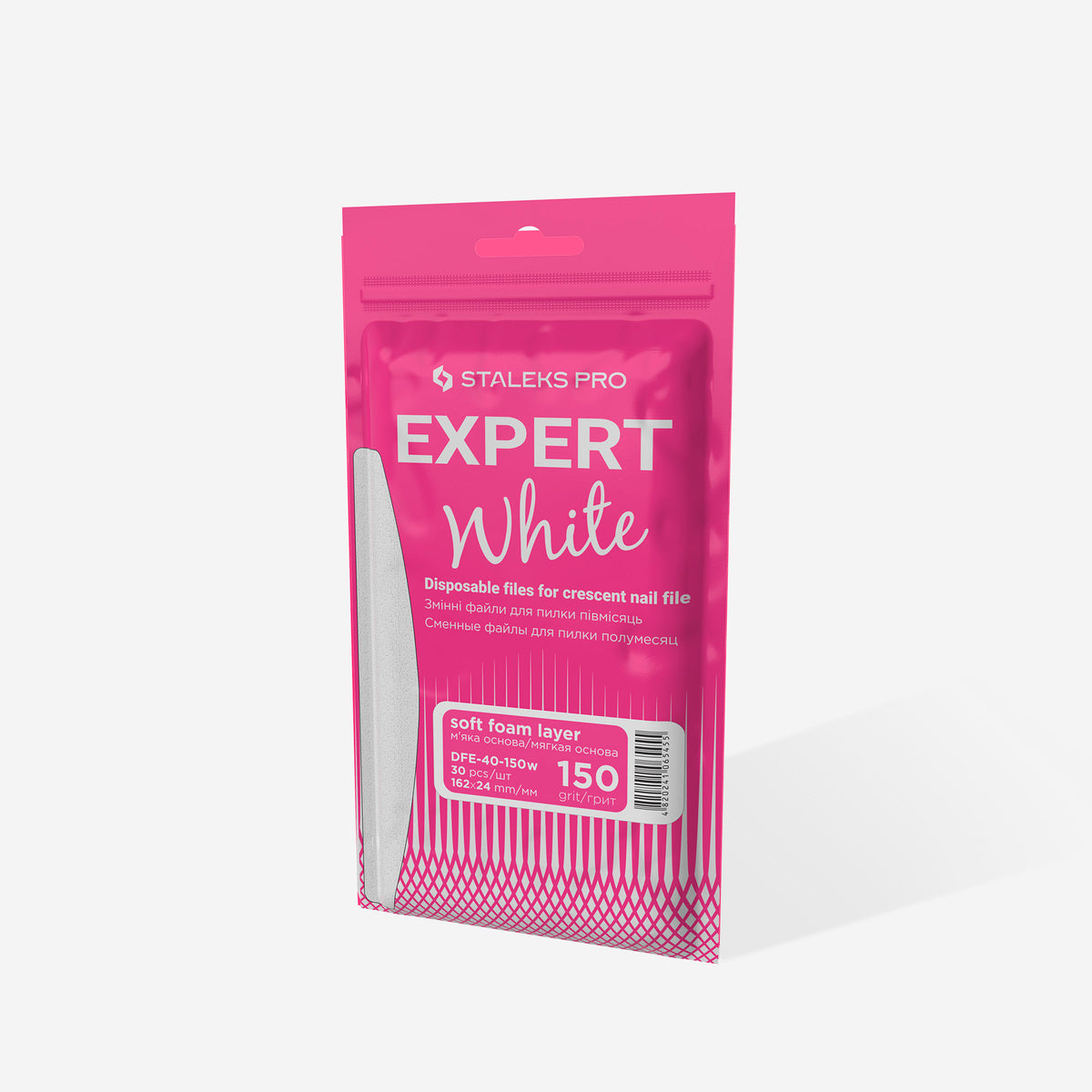 STALEKS EXPERT 40 Vymeniteľné brúsne pásky s lepidlom na mäkkom podklade pre polmesačkový pilník, 150 grit (30 ks)