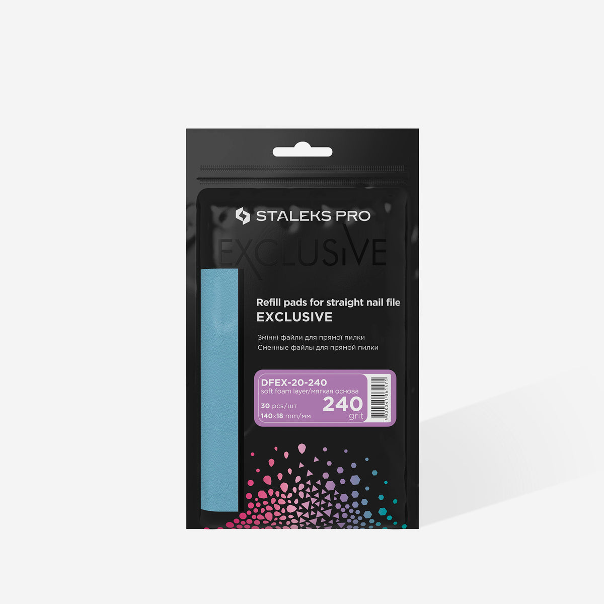 Disposable files for straight nail file (soft base) EXCLUSIVE 20 (30 pcs)
